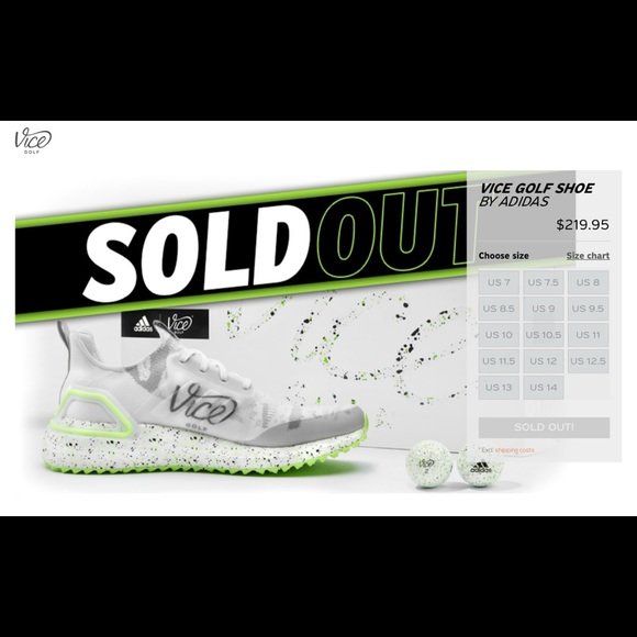 Vice Golf x Adidas Shoes 1/1000 Size